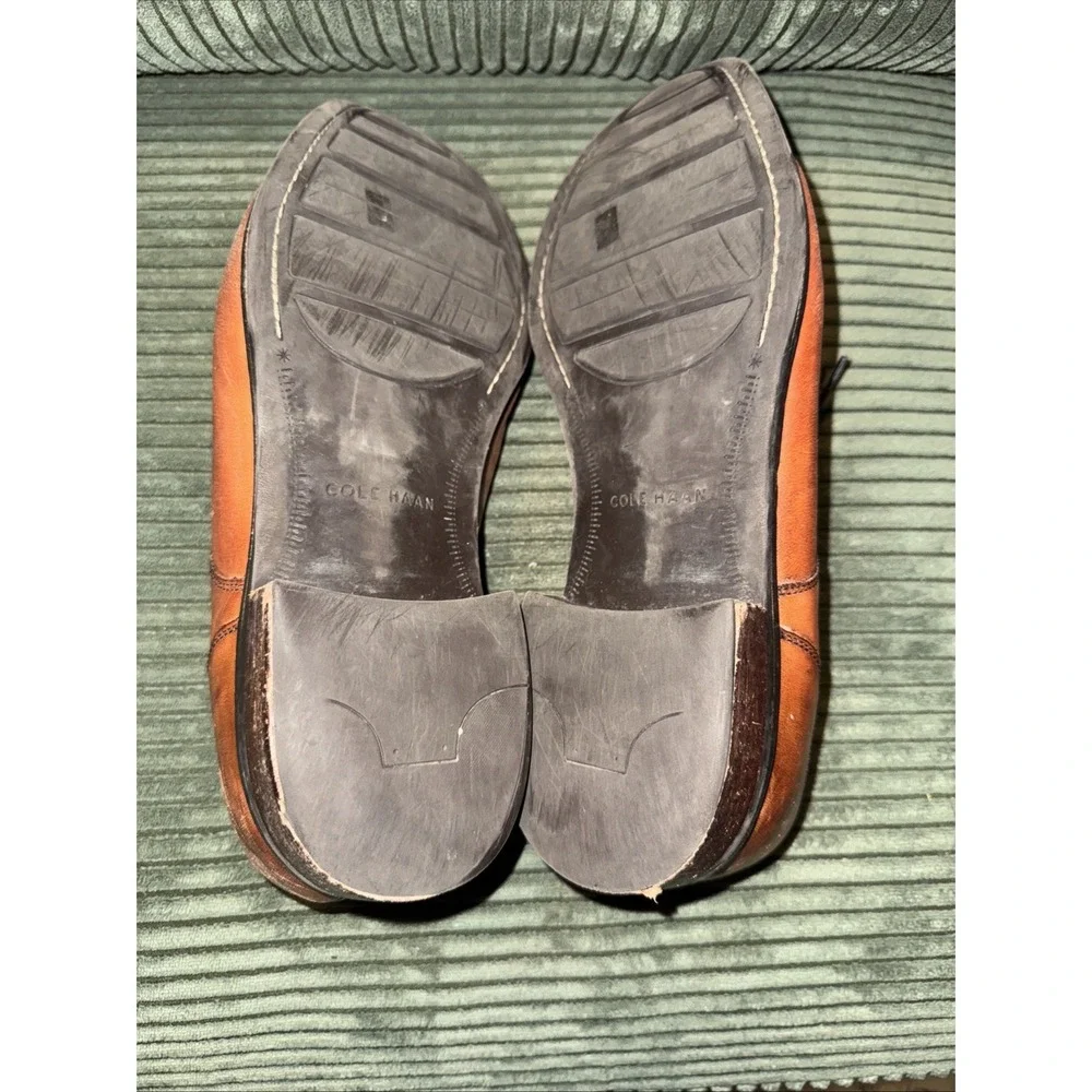 Cole Haan Lenox Hill Split Toe Leather Oxford Shoes Lt Brown Ms 13 M C11629 $250